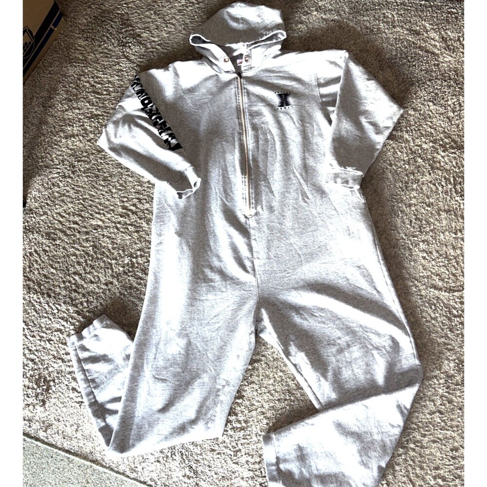Savage X Fenty Forever Women’s XL Hooded Jumpsuit Platinum Grey Fleece
